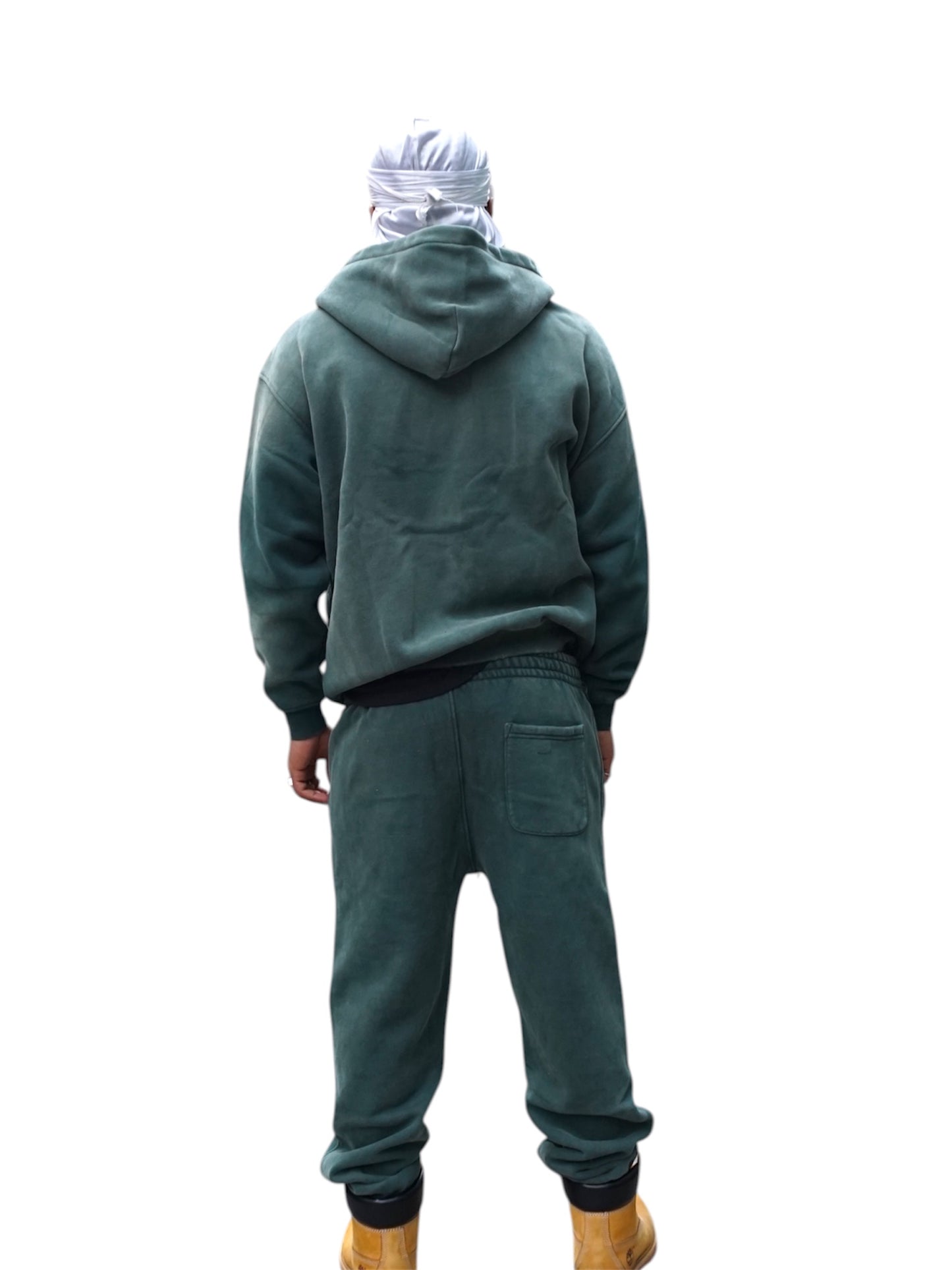 Green Acid Wash Sweatsuite Set