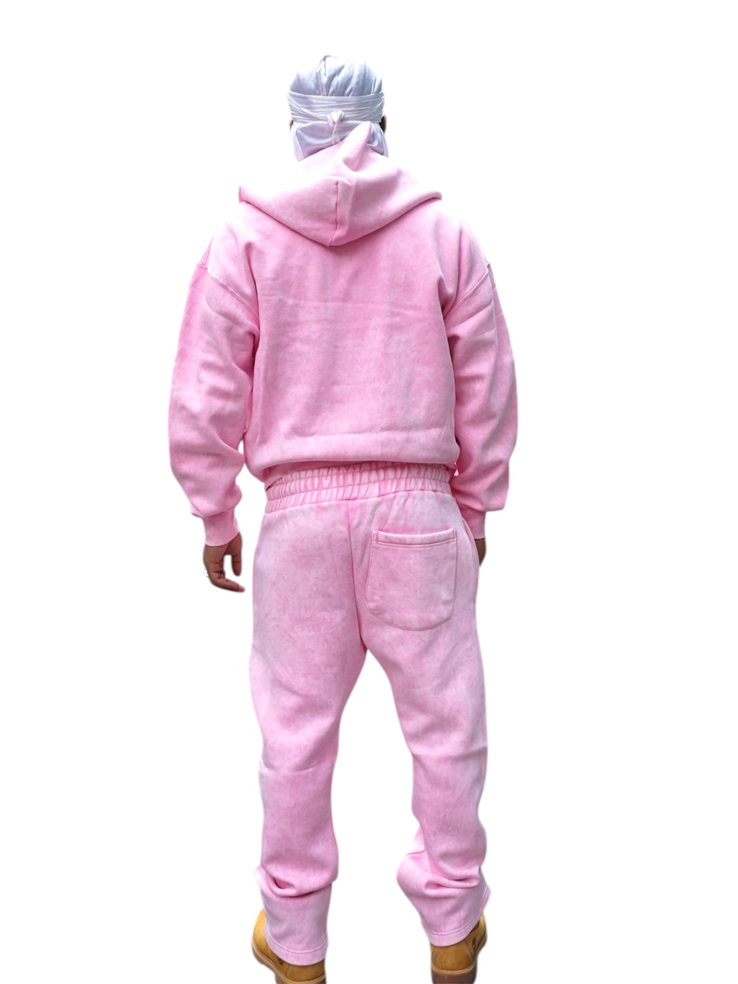 Pink Acid Wash Sweatsuite Set