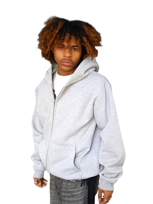 Grey Zip Up Hooide
