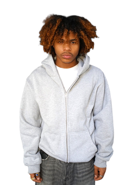 Grey Zip Up Hooide