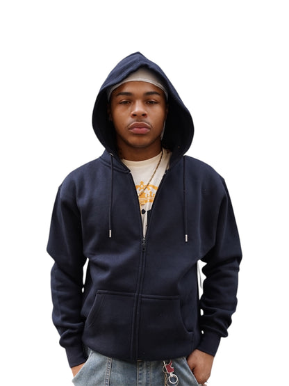 The End Navy Zip Up Hoodie