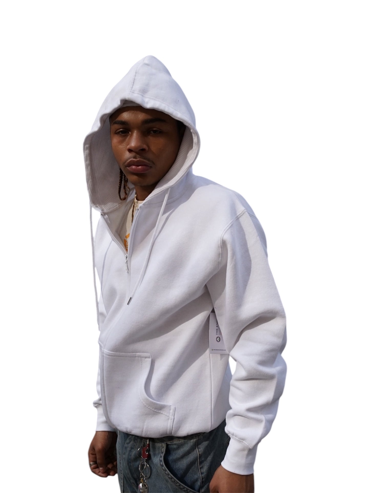 The End White Zipper Hoodie