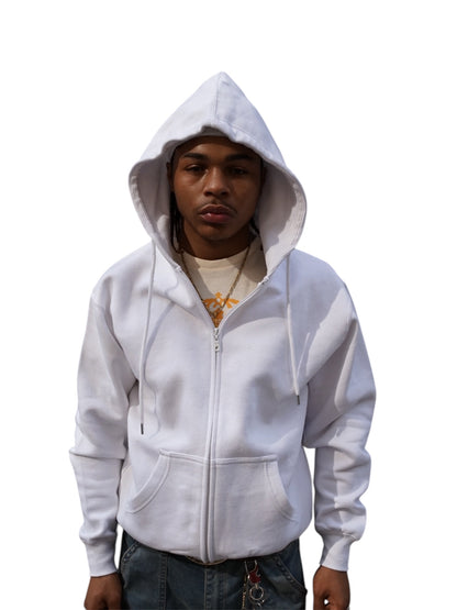 The End White Zipper Hoodie